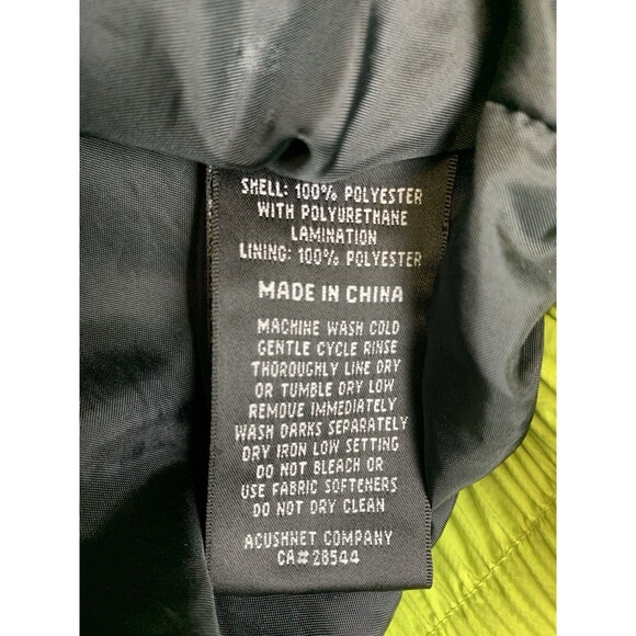 Footjoy Dryjoys Jacket Mens Large Neon Yellow Rain Windbreaker 1/4 Zip Pullover - Picture 4 of 8